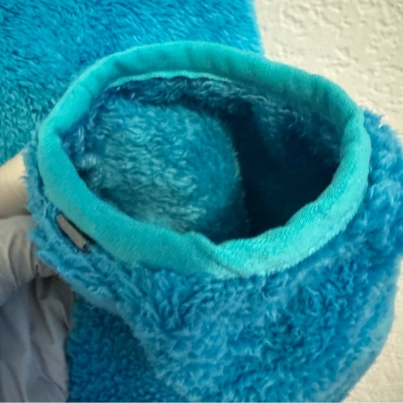 The North Face Blue Teddy Jacket Plush Fleece Stand-Up Collar - Picture 5 of 13